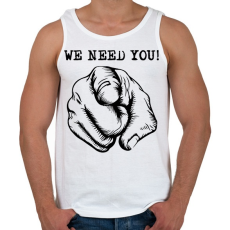 PRINTFASHION We need you -  kellesz nekünk - Férfi atléta - Fehér