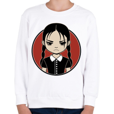 PRINTFASHION Wednesday - Addams Family  - Gyerek pulóver - Fehér