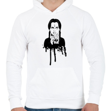 PRINTFASHION Wednesday Addams - Férfi kapucnis pulóver - Fehér férfi pulóver, kardigán