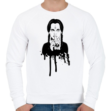 PRINTFASHION Wednesday Addams - Férfi pulóver - Fehér férfi pulóver, kardigán
