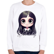 PRINTFASHION Wednesday Addams - Gyerek pulóver - Fehér gyerek pulóver, kardigán