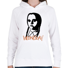 PRINTFASHION Wednesday Addams - Női kapucnis pulóver - Fehér női pulóver, kardigán