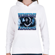 PRINTFASHION Wednesday Addams - Női kapucnis pulóver - Fehér női pulóver, kardigán