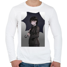 PRINTFASHION Wednesday anime  - Férfi hosszú ujjú póló - Fehér