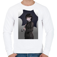 PRINTFASHION Wednesday anime  - Férfi pulóver - Fehér