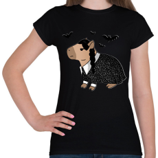 PRINTFASHION Wednesday capybara fehér körvonal - Női póló - Fekete