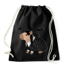PRINTFASHION Wednesday capybara fehér körvonal - Sportzsák, Tornazsák - Fekete