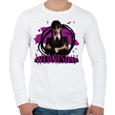 PRINTFASHION Wednesday - Férfi hosszú ujjú póló - Fehér férfi póló