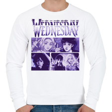 PRINTFASHION Wednesday - Férfi pulóver - Fehér férfi pulóver, kardigán