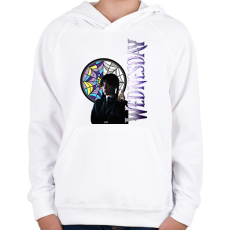 PRINTFASHION Wednesday - Gyerek kapucnis pulóver - Fehér