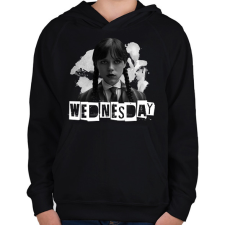 PRINTFASHION wednesday - Gyerek kapucnis pulóver - Fekete gyerek pulóver, kardigán