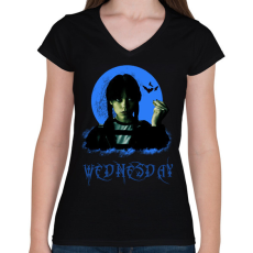 PRINTFASHION wednesday - Női V-nyakú póló - Fekete