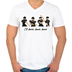 PRINTFASHION Wednesday tánc - Férfi V-nyakú póló - Fehér