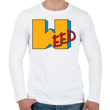 PRINTFASHION Weed - Férfi hosszú ujjú póló - Fehér férfi póló
