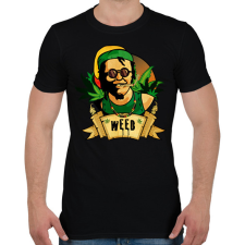 PRINTFASHION Weed - Férfi póló - Fekete férfi póló