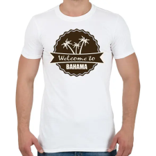 PRINTFASHION Welcome Bahama - Férfi póló - Fehér férfi póló