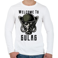 PRINTFASHION Welcome to Gulag - Férfi hosszú ujjú póló - Fehér férfi póló