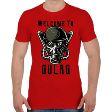 PRINTFASHION Welcome to Gulag - Férfi póló - Piros férfi póló