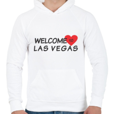 PRINTFASHION Welcome to Las Vegas - Férfi kapucnis pulóver - Fehér férfi pulóver, kardigán