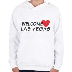 PRINTFASHION Welcome to Las Vegas - Gyerek kapucnis pulóver - Fehér
