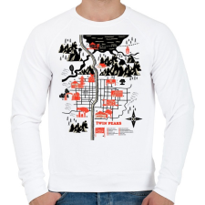 PRINTFASHION Welcome to twinpeaks - Férfi pulóver - Fehér férfi pulóver, kardigán