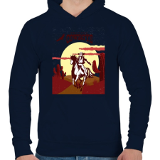 PRINTFASHION Western Cowboys - Férfi kapucnis pulóver - Sötétkék férfi pulóver, kardigán