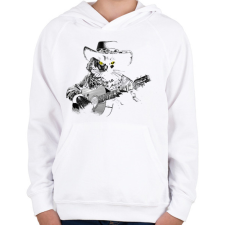 PRINTFASHION Western gitáros macska - Gyerek kapucnis pulóver - Fehér gyerek pulóver, kardigán