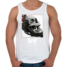 PRINTFASHION WestWorld skull - Férfi atléta - Fehér atléta, trikó
