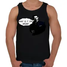 PRINTFASHION WHAT IS IT YOU DESIRE? - Férfi atléta - Fekete atléta, trikó