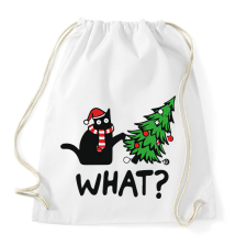 PRINTFASHION What? - Karácsonyos macska - Sportzsák, Tornazsák - Fehér tornazsák