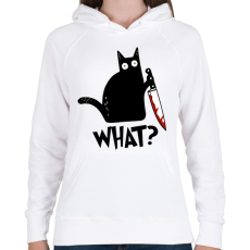 PRINTFASHION What? - Női kapucnis pulóver - Fehér