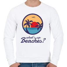 PRINTFASHION What's up Beaches? - Férfi pulóver - Fehér