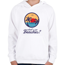 PRINTFASHION What's up Beaches? - Gyerek kapucnis pulóver - Fehér gyerek pulóver, kardigán