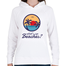 PRINTFASHION What's up Beaches? - Női kapucnis pulóver - Fehér női pulóver, kardigán