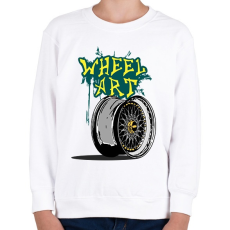 PRINTFASHION Wheel art - Gyerek pulóver - Fehér