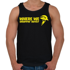 PRINTFASHION Where We Droppin Boys - Férfi atléta - Fekete