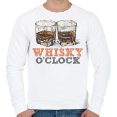 PRINTFASHION Whisky o'clock - Férfi pulóver - Fehér