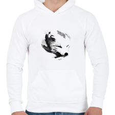 PRINTFASHION White fox - Férfi kapucnis pulóver - Fehér férfi pulóver, kardigán