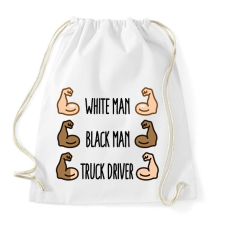 PRINTFASHION White Man, Black Man - Sportzsák, Tornazsák - Fehér tornazsák