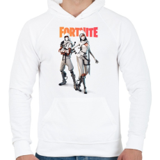 PRINTFASHION White Ninjas Fortnite - Férfi kapucnis pulóver - Fehér