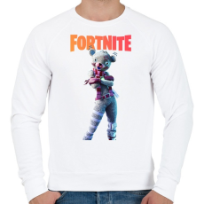PRINTFASHION White teddy bear Fortnite - Férfi pulóver - Fehér