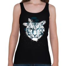 PRINTFASHION White tiger - Női atléta - Fekete női trikó