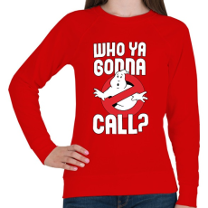 PRINTFASHION Who ya gonna call? - Női pulóver - Piros