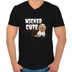 PRINTFASHION Wicked cute - Férfi V-nyakú póló - Fekete