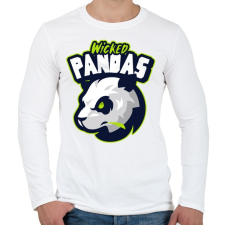PRINTFASHION Wicked Pandas - Férfi hosszú ujjú póló - Fehér férfi póló