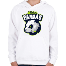 PRINTFASHION Wicked Pandas - Gyerek kapucnis pulóver - Fehér