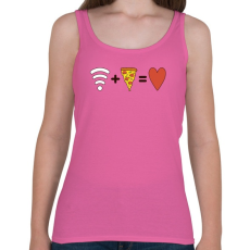 PRINTFASHION Wifi + Pizza = Love - Női atléta - Rózsaszín
