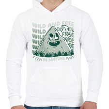PRINTFASHION Wild and free in nature - Férfi kapucnis pulóver - Fehér férfi pulóver, kardigán