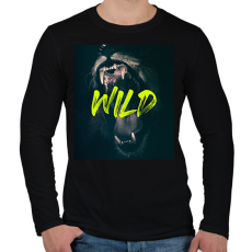 PRINTFASHION Wild - Férfi hosszú ujjú póló - Fekete