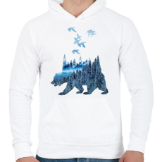 PRINTFASHION wild life - Férfi kapucnis pulóver - Fehér